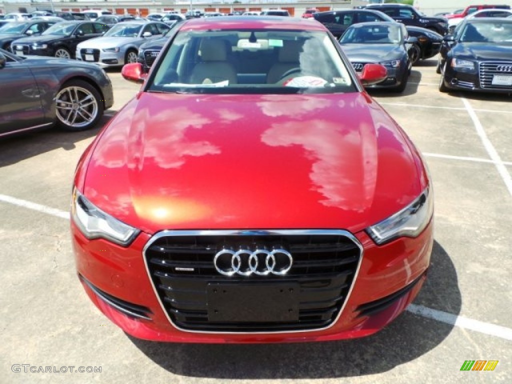 2015 A6 2.0T Premium Plus quattro Sedan - Garnet Red Pearl / Velvet Beige photo #2