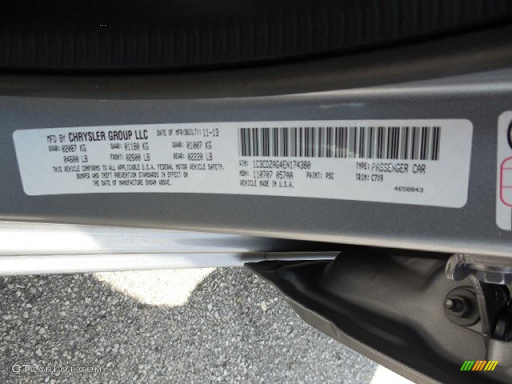 2014 Avenger SE - Billet Silver Metallic / Black photo #22