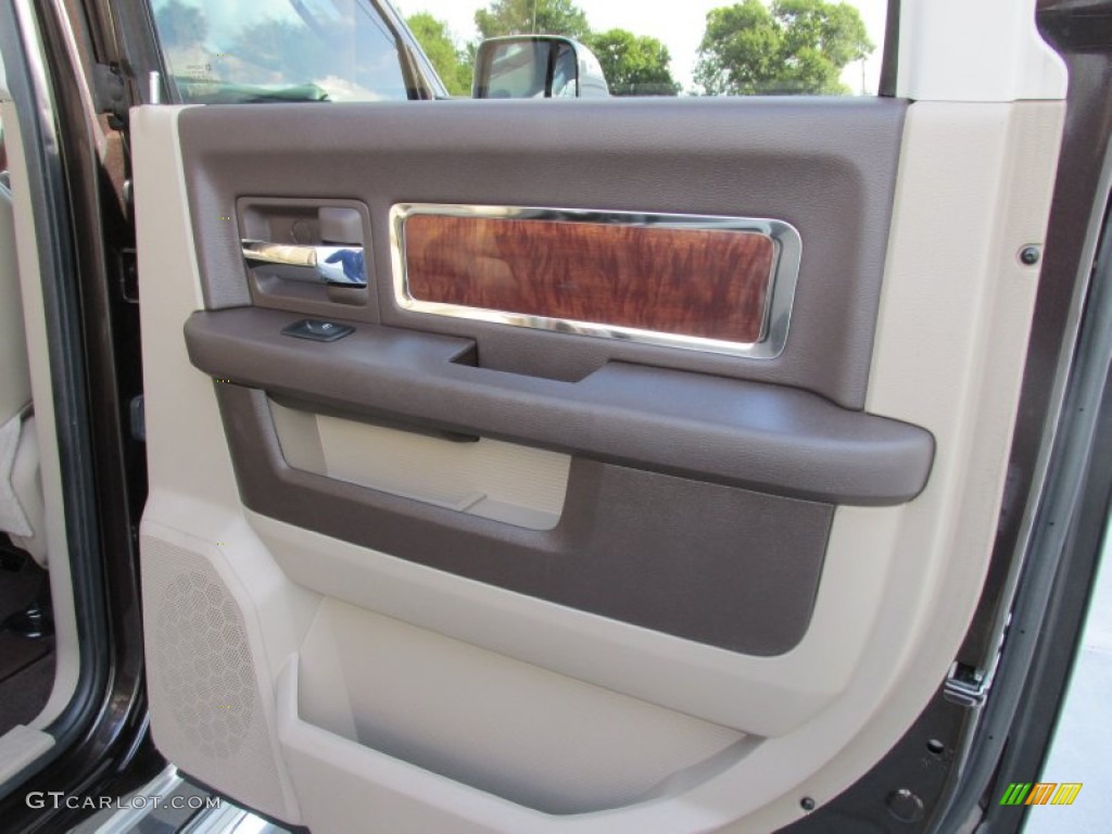 2010 Dodge Ram 2500 Laramie Crew Cab 4x4 Light Pebble Beige/Bark Brown Door Panel Photo #96995031