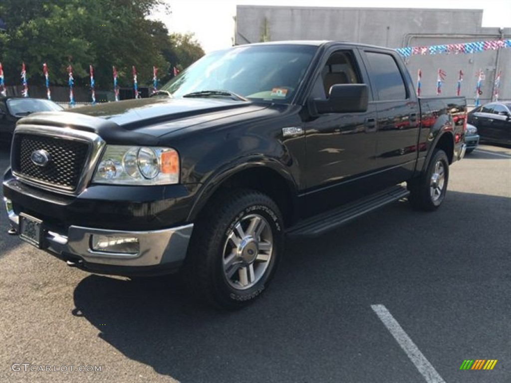 2005 F150 Lariat SuperCrew 4x4 - Black / Tan photo #3