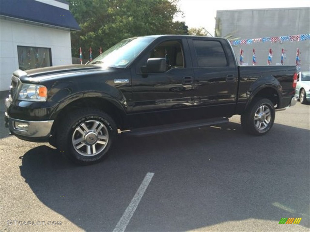 2005 F150 Lariat SuperCrew 4x4 - Black / Tan photo #4
