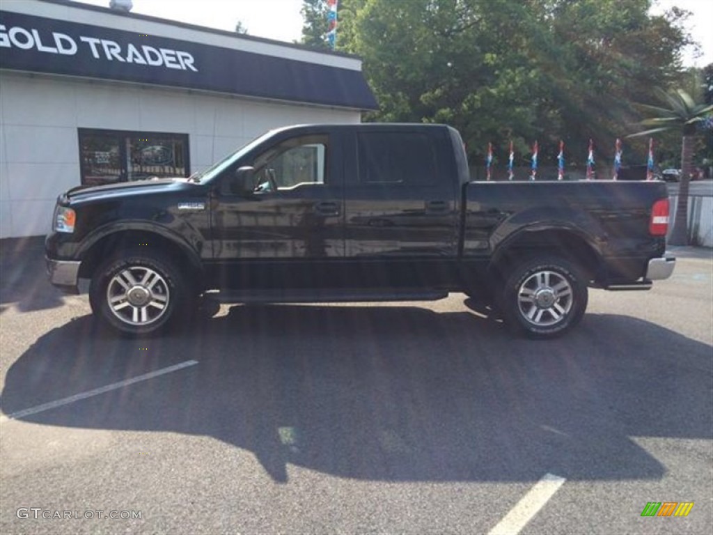 2005 F150 Lariat SuperCrew 4x4 - Black / Tan photo #5