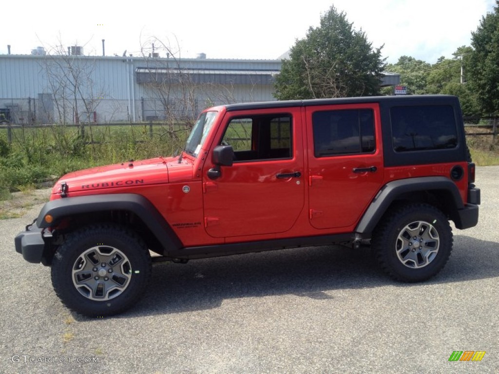 Firecracker Red 2015 Jeep Wrangler Unlimited Rubicon 4x4 Exterior Photo #97002549