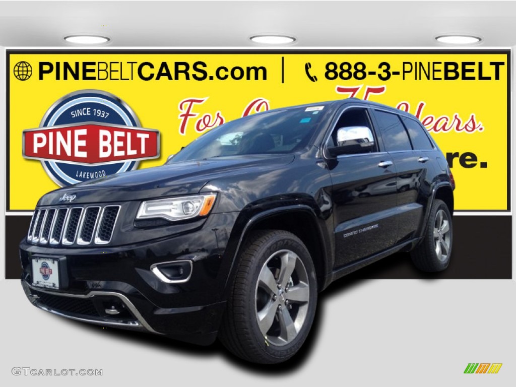 2015 Grand Cherokee Overland 4x4 - Brilliant Black Crystal Pearl / Black photo #1