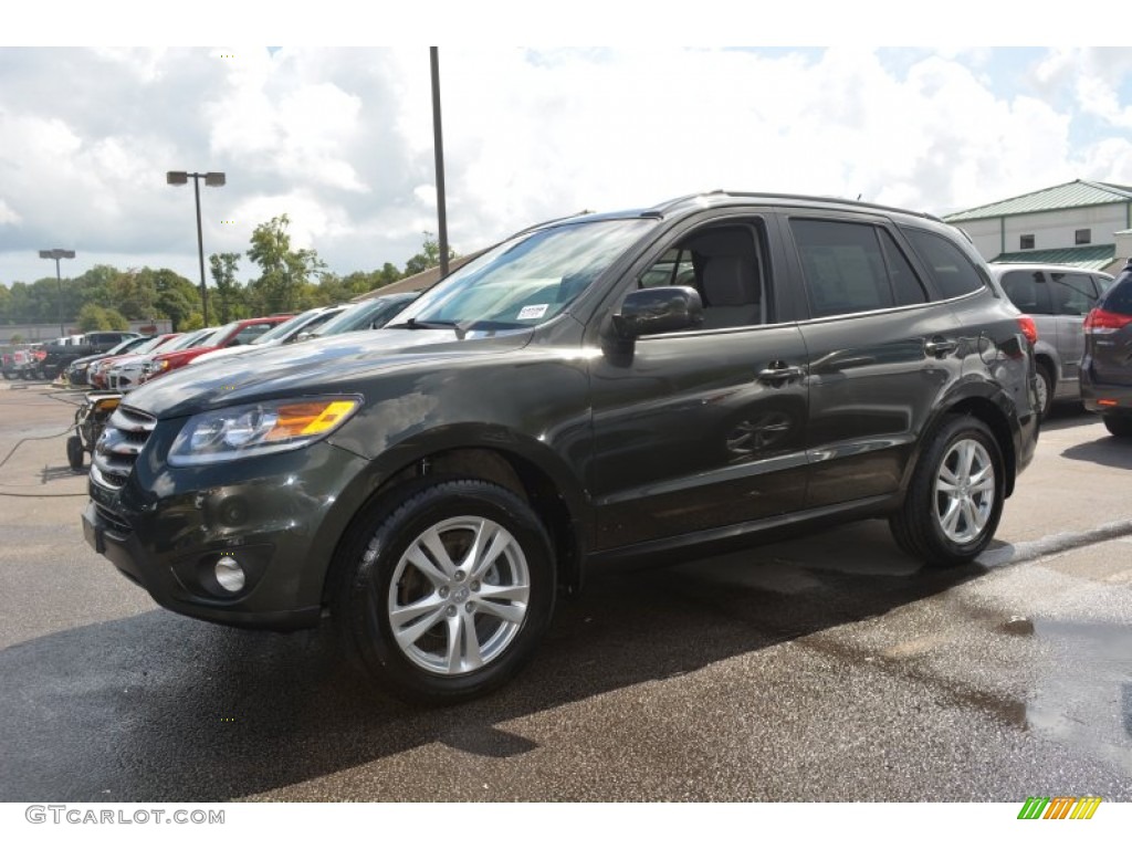 2012 Santa Fe SE V6 - Black Forest Green / Gray photo #6