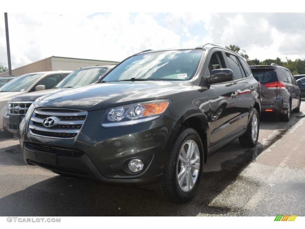 2012 Santa Fe SE V6 - Black Forest Green / Gray photo #7