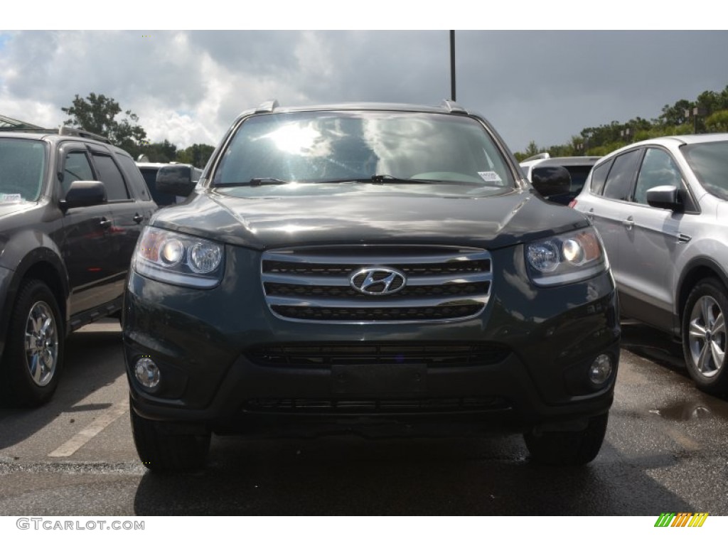 2012 Santa Fe SE V6 - Black Forest Green / Gray photo #8