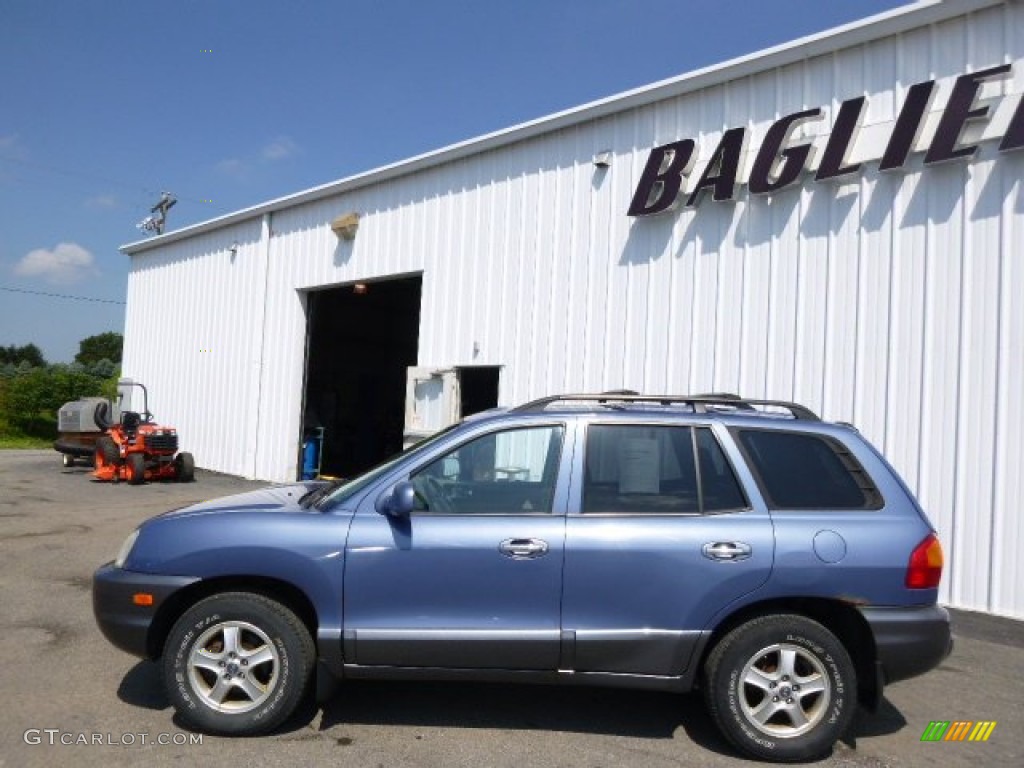 2003 Santa Fe GLS 4WD - Crystal Blue / Gray photo #6