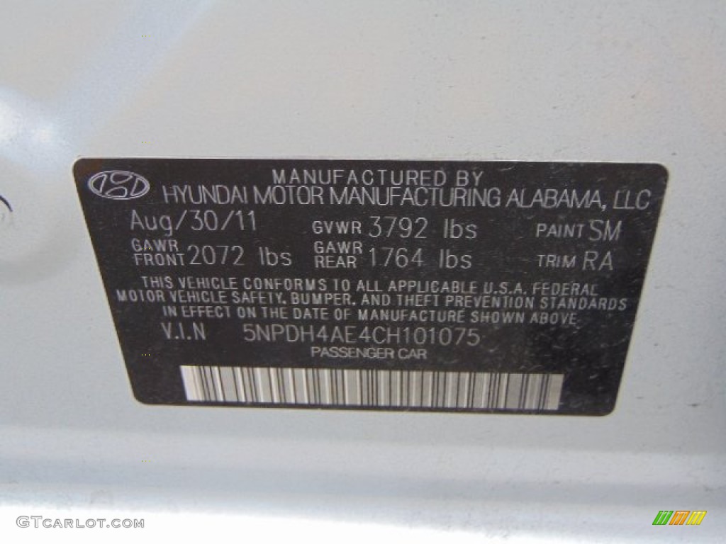 2012 Elantra GLS - Silver / Gray photo #19
