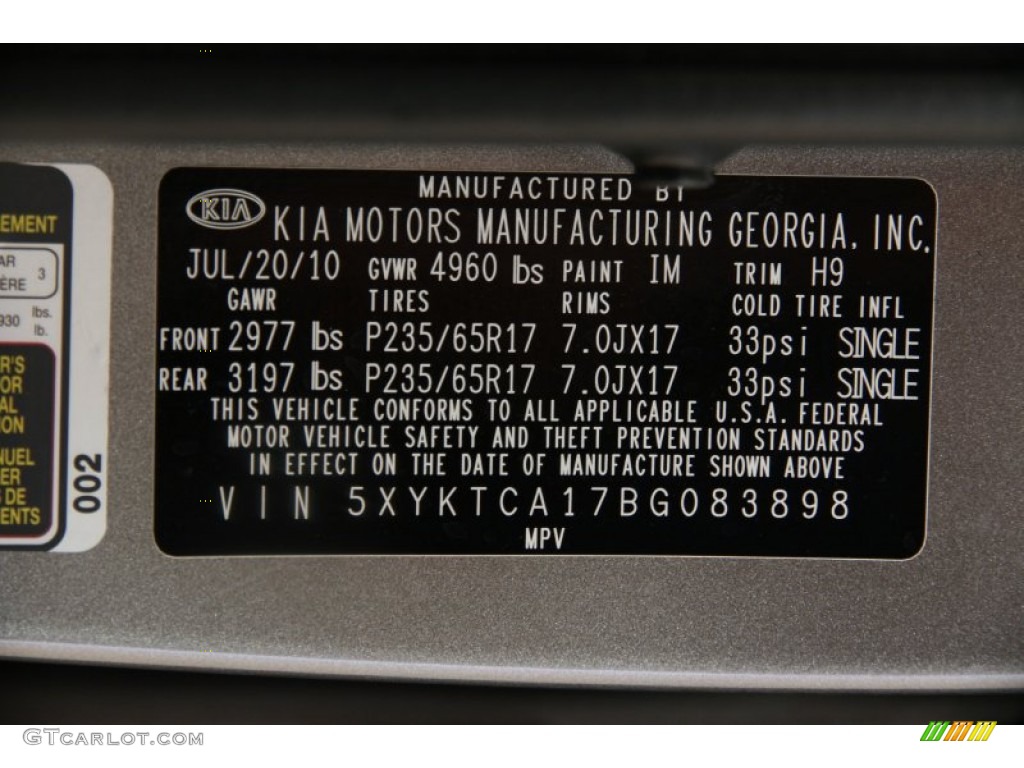 2011 Sorento LX AWD - Titanium Silver / Gray photo #16