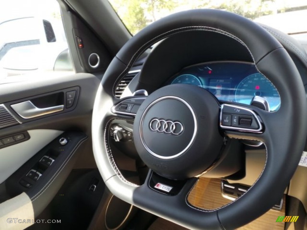 2015 Audi SQ5 Premium Plus 3.0 TFSI quattro Black/Lunar Silver Steering Wheel Photo #97020583