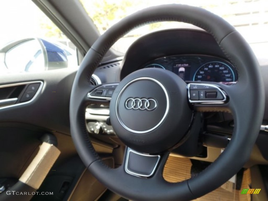 2015 Audi A3 2.0 TDI Premium Black Steering Wheel Photo #97021371