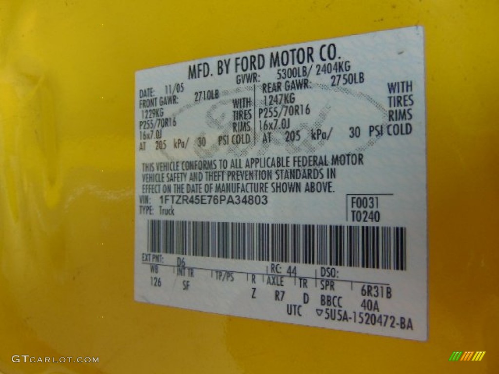 2006 Ranger XLT SuperCab 4x4 - Screaming Yellow / Medium Dark Flint photo #19