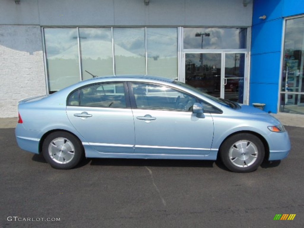 2007 Civic Hybrid Sedan - Opal Silver Blue Metallic / Ivory photo #2