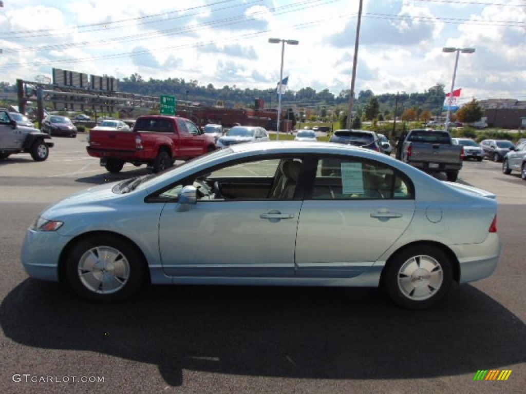 2007 Civic Hybrid Sedan - Opal Silver Blue Metallic / Ivory photo #5