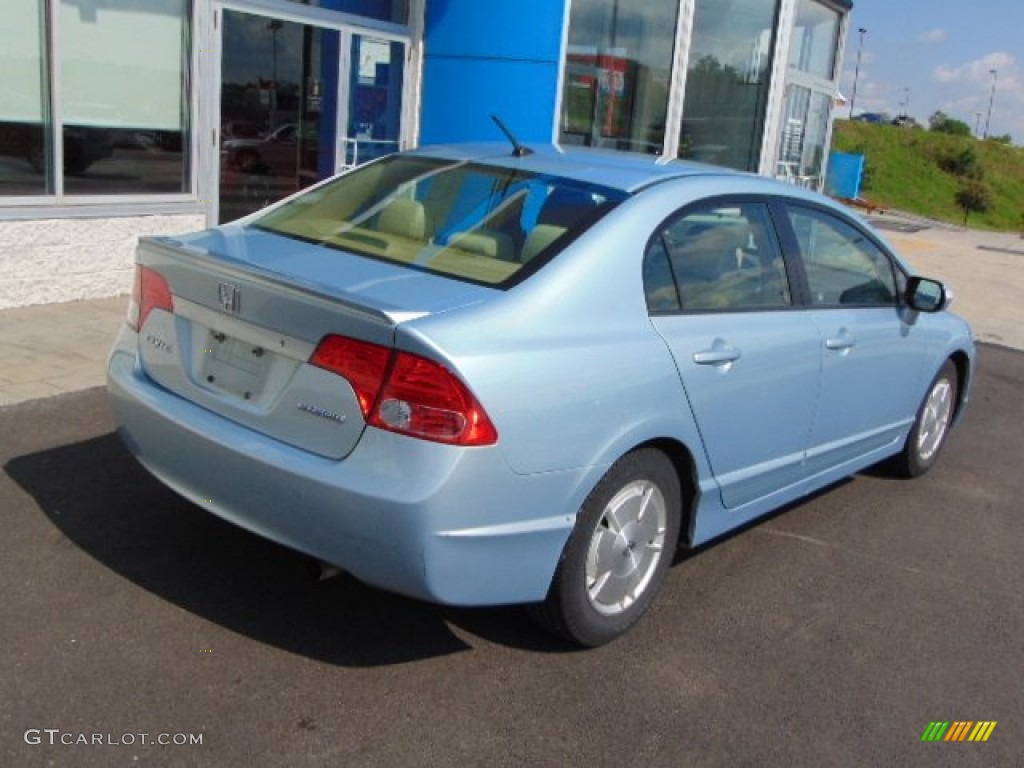 2007 Civic Hybrid Sedan - Opal Silver Blue Metallic / Ivory photo #9