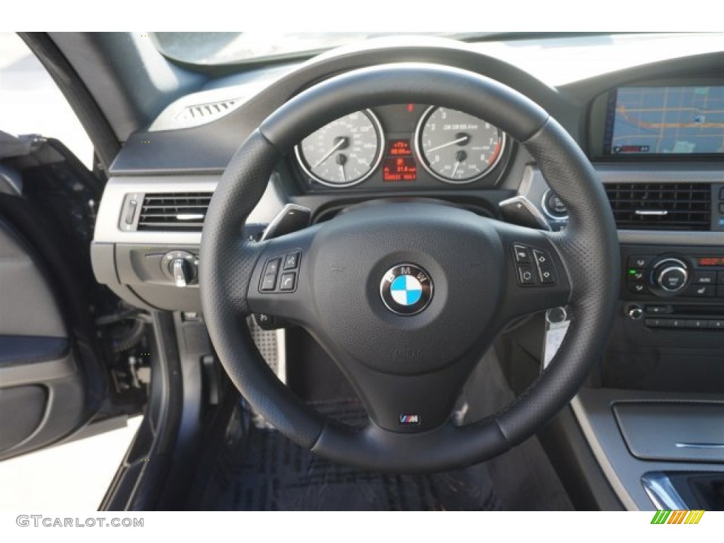 2013 BMW 3 Series 335is Coupe Black Steering Wheel Photo #97038843