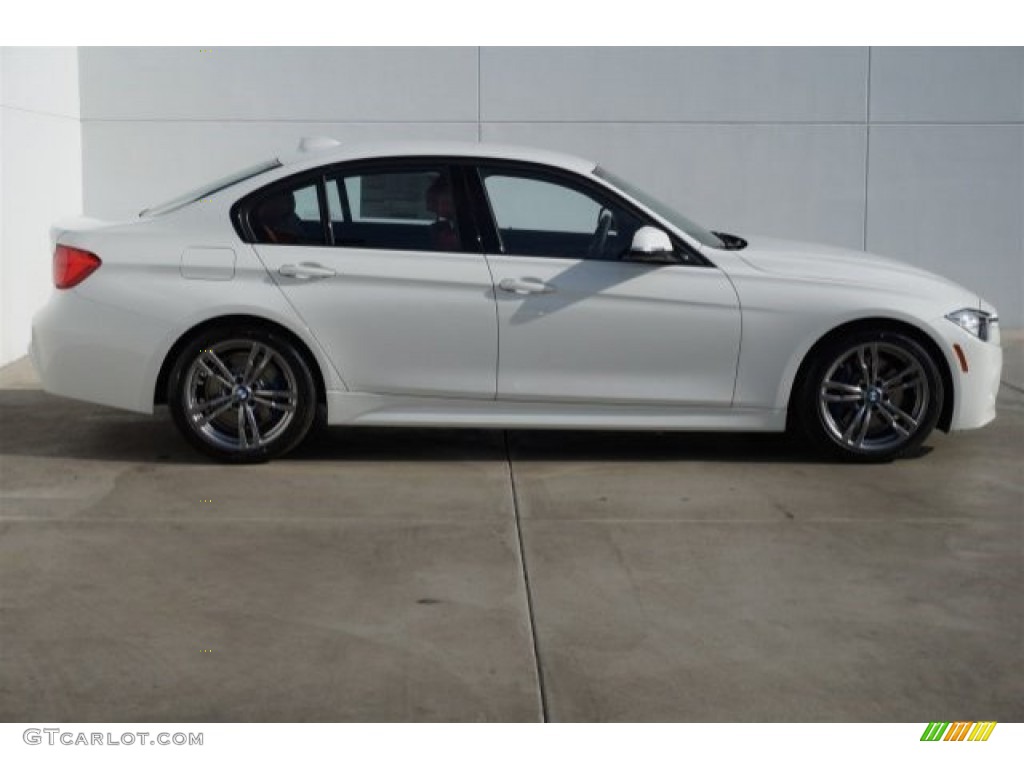 2015 3 Series 328i Sedan - Alpine White / Coral Red/Black photo #2