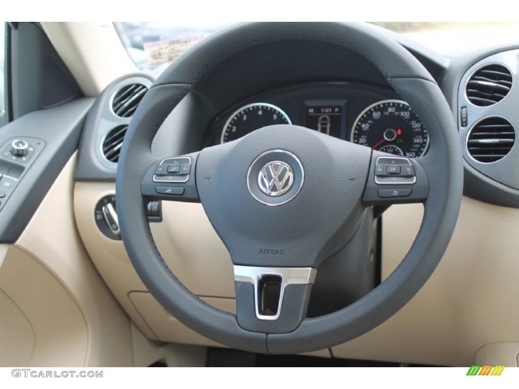 2015 Volkswagen Tiguan SE Sandstone Steering Wheel Photo #97044921