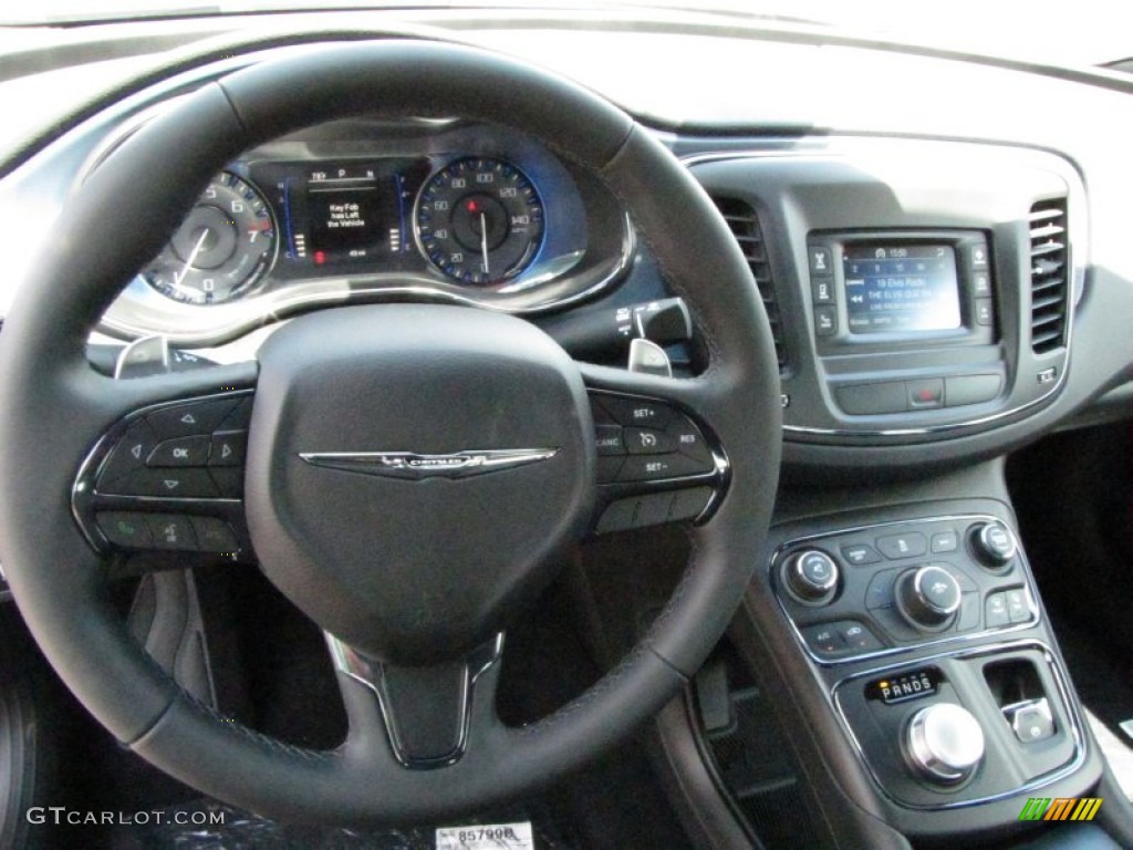 2015 Chrysler 200 S AWD Black Steering Wheel Photo #97047143