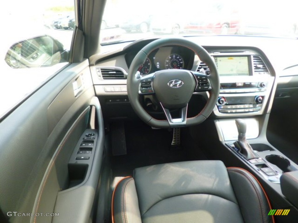 2015 Hyundai Sonata Sport 2.0T Black/Orange Dashboard Photo #97053197