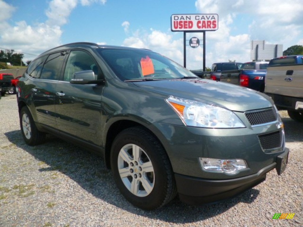 2011 Traverse LT AWD - Steel Green Metallic / Dark Gray/Light Gray photo #1