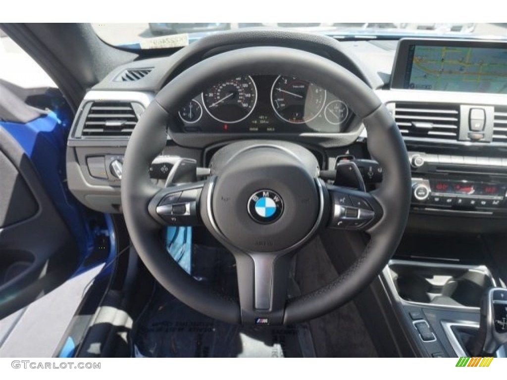 2015 BMW 4 Series 428i Coupe Black Steering Wheel Photo #97061576