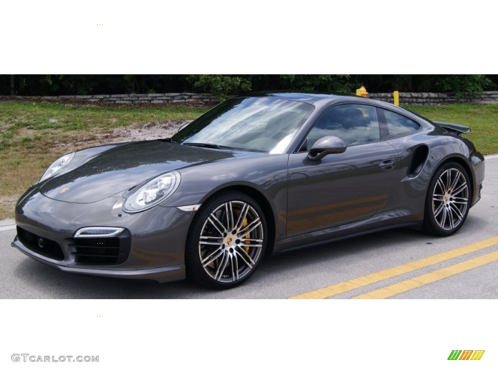 Agate Grey Metallic 2014 Porsche 911 Turbo S Coupe Exterior Photo #97063094
