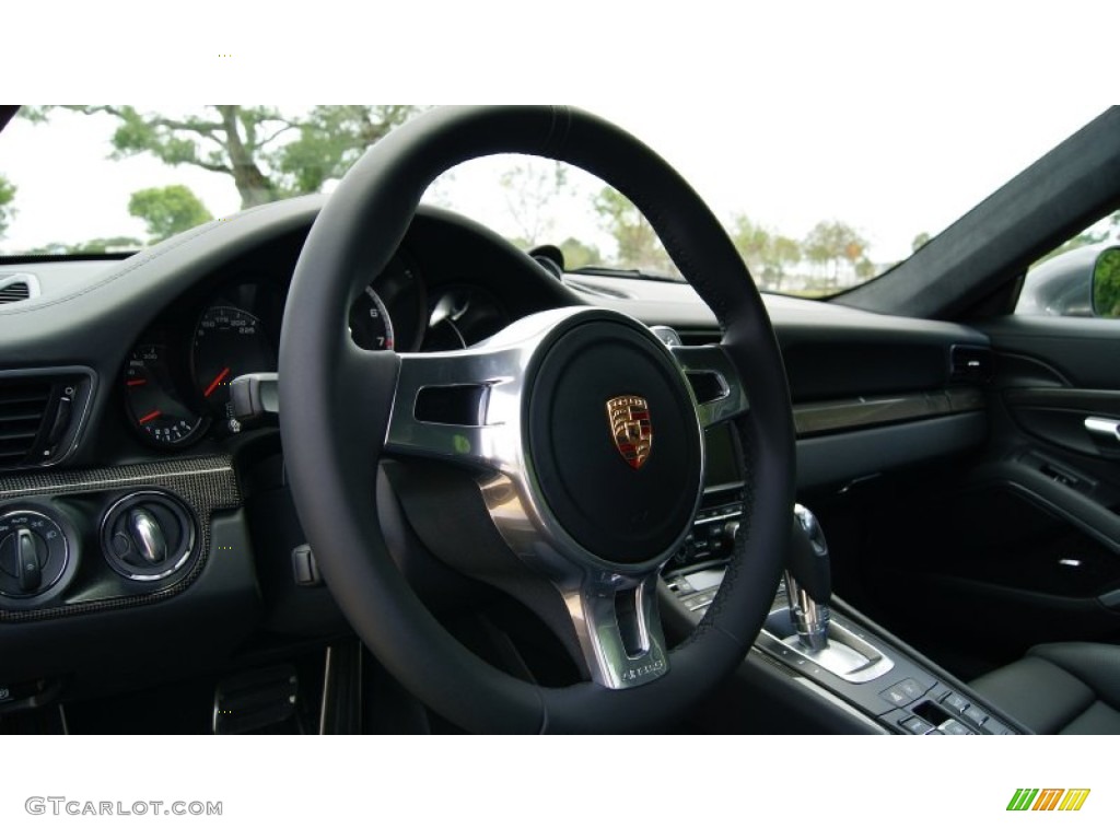 2014 Porsche 911 Turbo S Coupe Black Steering Wheel Photo #97063211