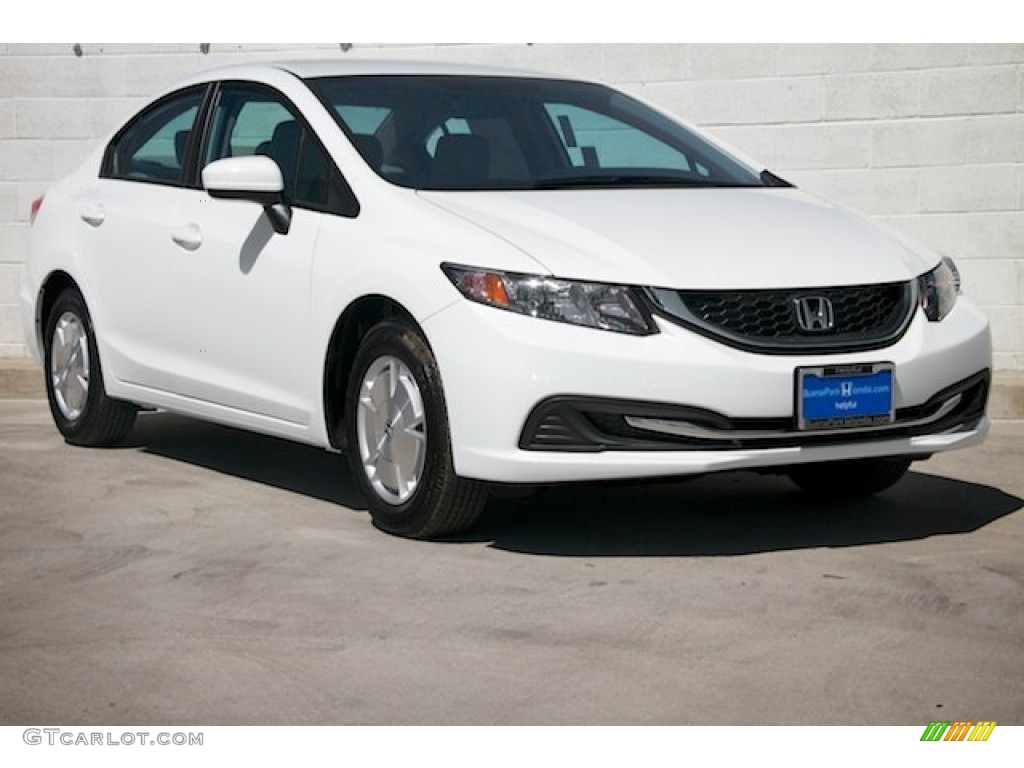 2014 Civic HF Sedan - Taffeta White / Beige photo #1