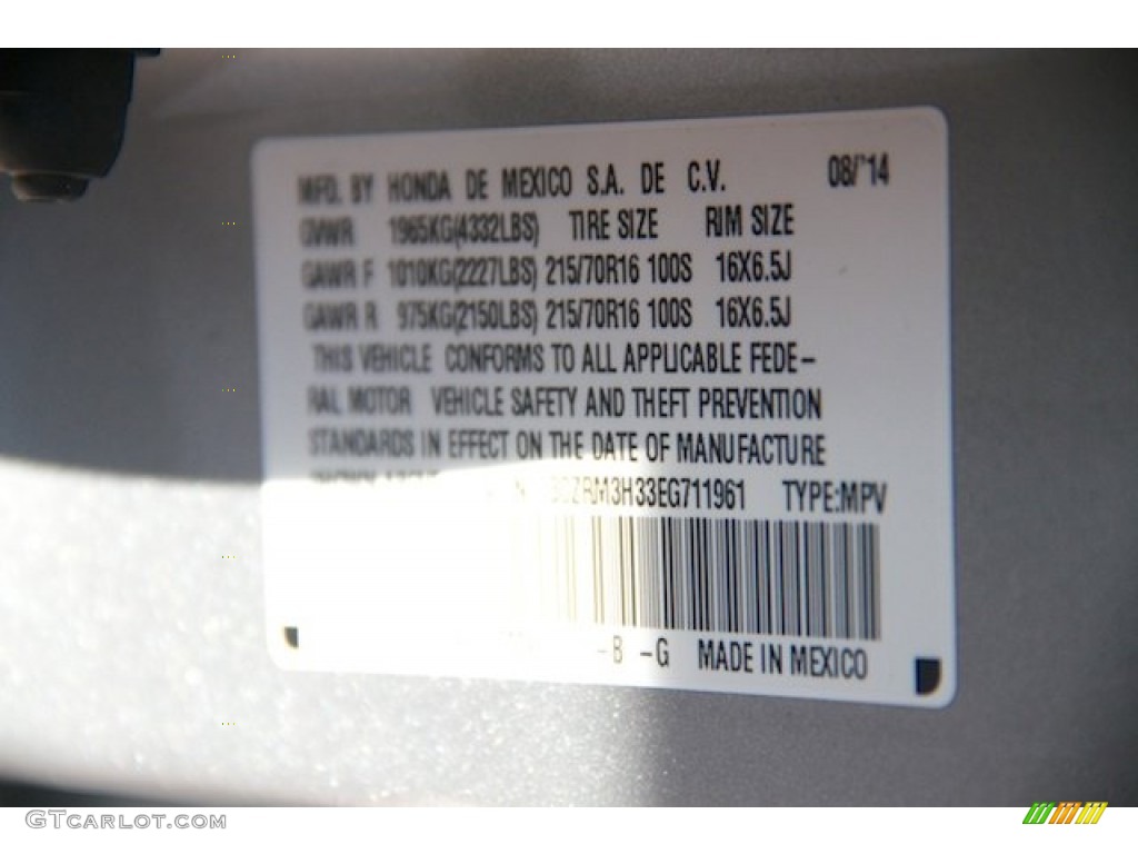 2014 CR-V LX - Alabaster Silver Metallic / Gray photo #21