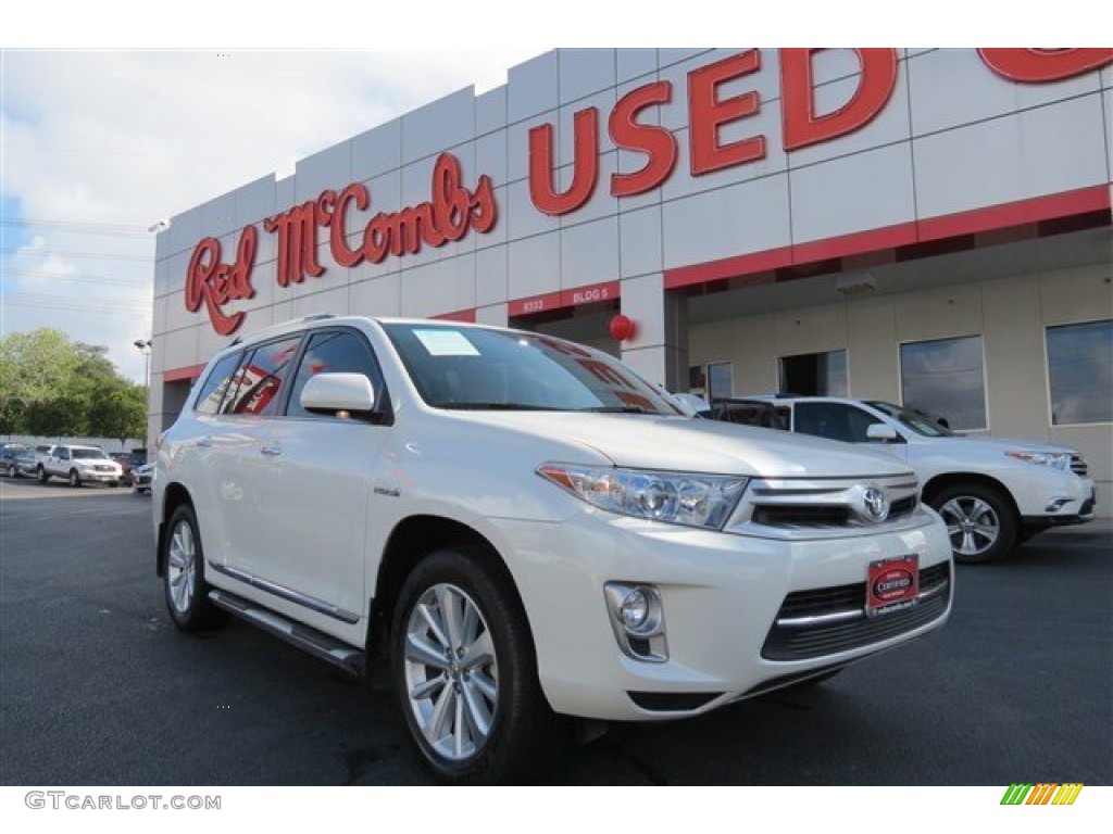 2012 Highlander Hybrid Limited 4WD - Blizzard White Pearl / Sand Beige photo #1