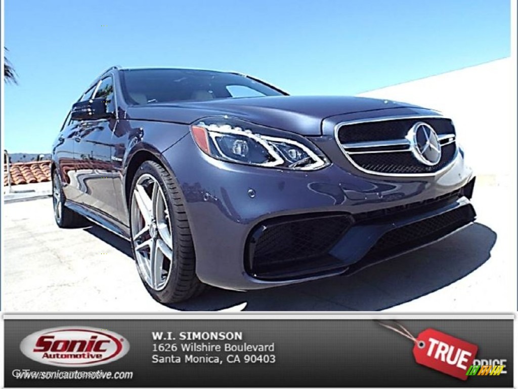 2014 E 63 AMG Wagon - Indigo Blue Metallic / Porcelain/Black photo #1