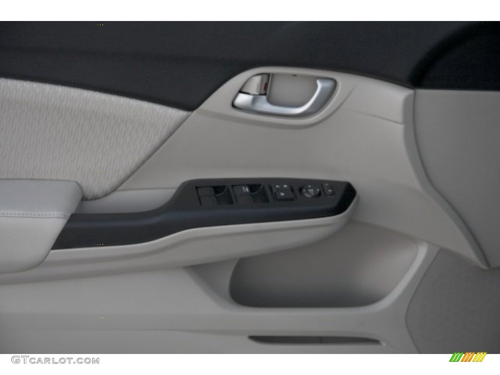 2014 Civic LX Sedan - Crimson Pearl / Beige photo #9