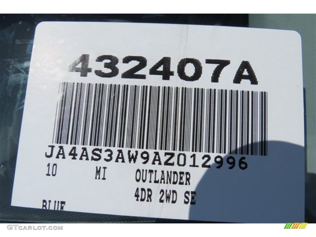 2010 Outlander SE - Cosmic Blue Metallic / Black photo #18