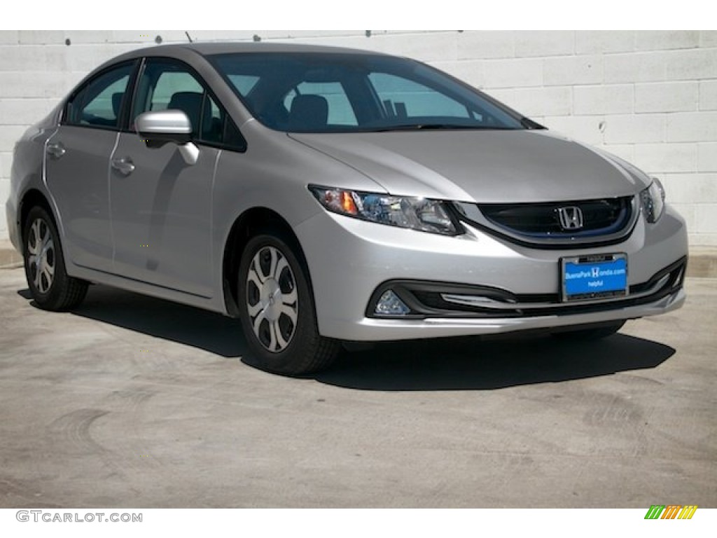 2014 Civic Hybrid Sedan - Alabaster Silver Metallic / Gray photo #1