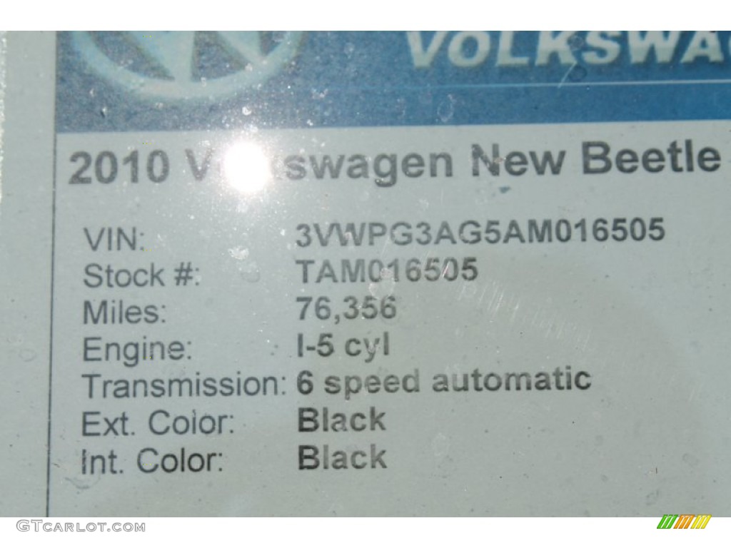2010 New Beetle 2.5 Coupe - Black / Black photo #27