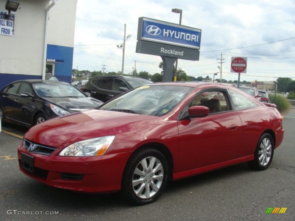 2006 Accord EX V6 Coupe - San Marino Red / Ivory photo #1