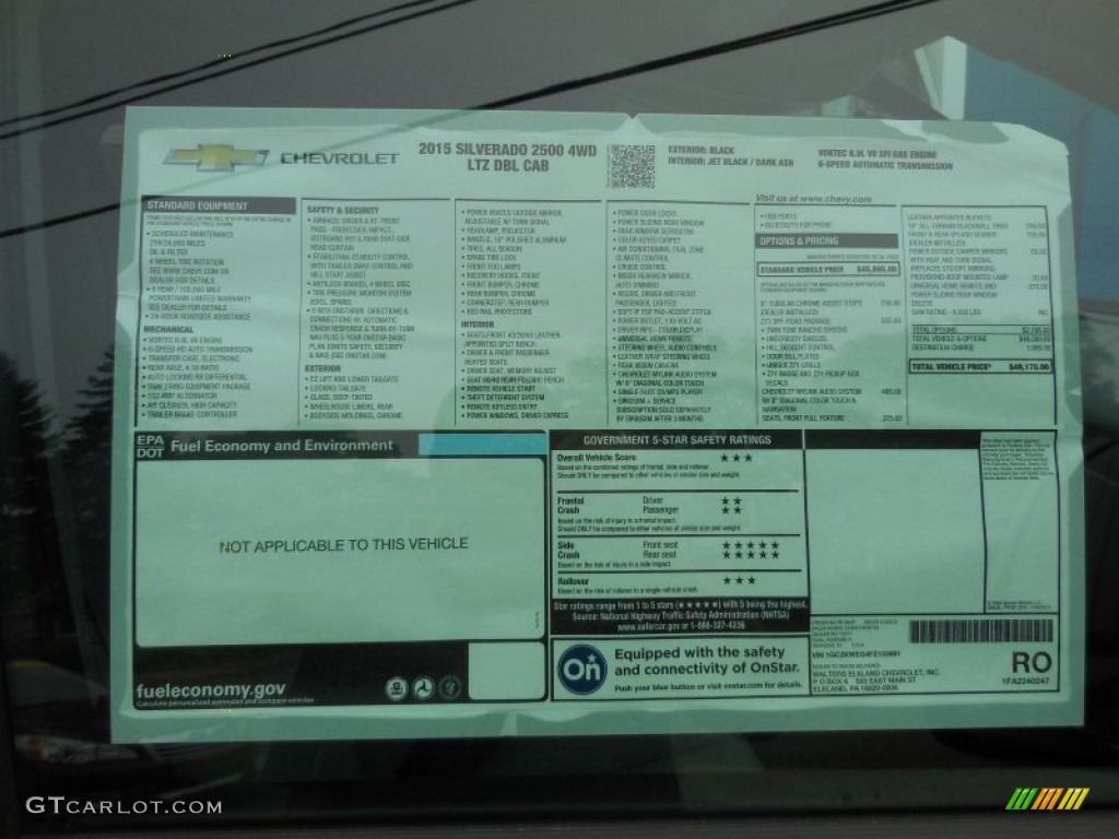 2015 Chevrolet Silverado 2500HD LTZ Double Cab 4x4 Window Sticker Photo #97090993