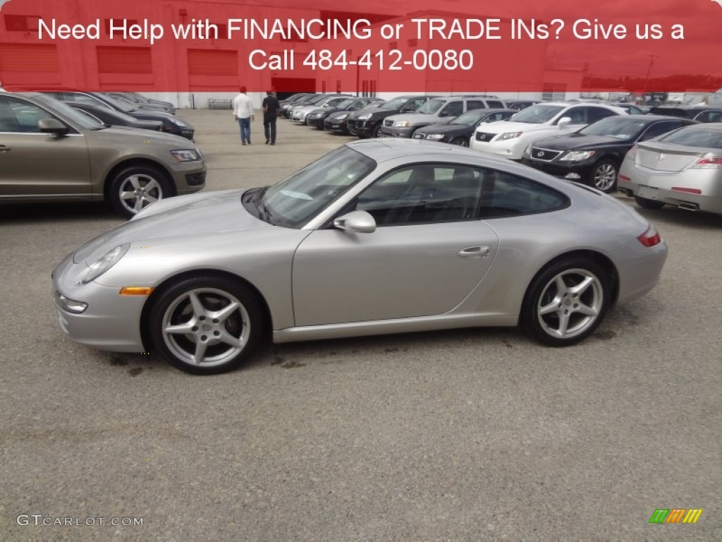 2007 911 Carrera Coupe - GT Silver Metallic / Black photo #8