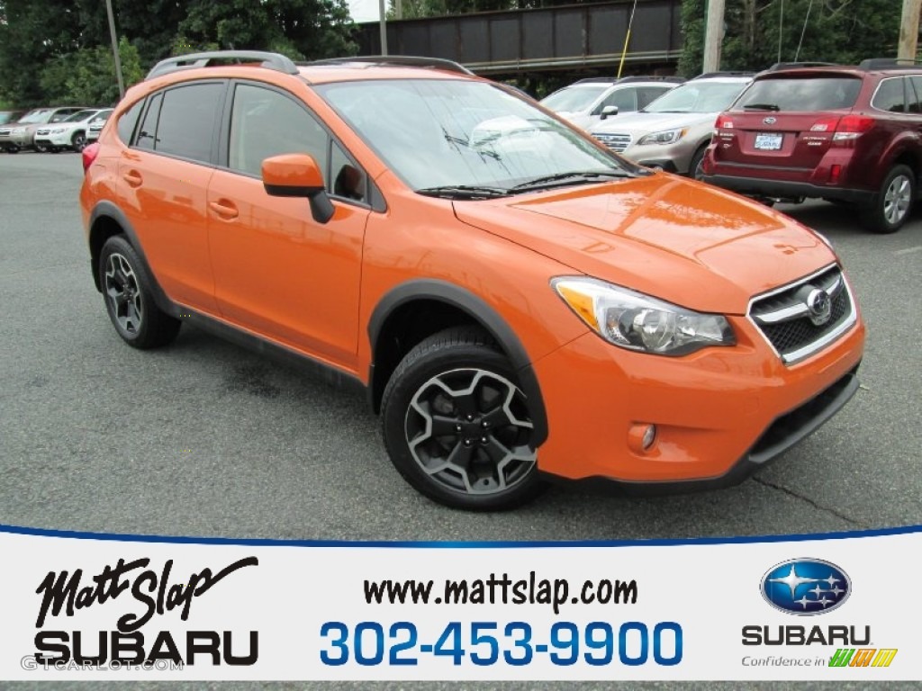 2014 XV Crosstrek 2.0i Premium - Tangerine Orange Pearl / Black photo #1