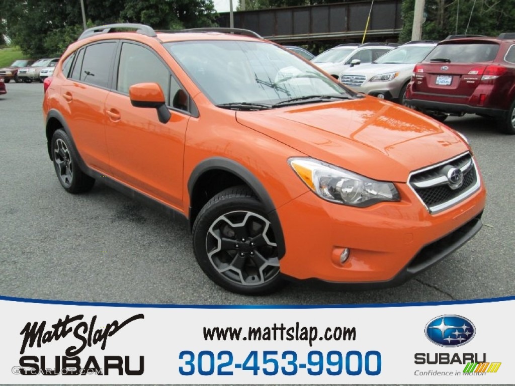 2014 XV Crosstrek 2.0i Premium - Tangerine Orange Pearl / Black photo #1