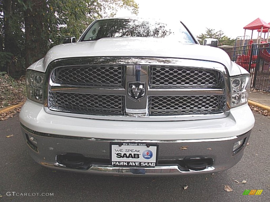 2011 Ram 1500 Laramie Quad Cab 4x4 - Bright White / Light Pebble Beige/Bark Brown photo #8