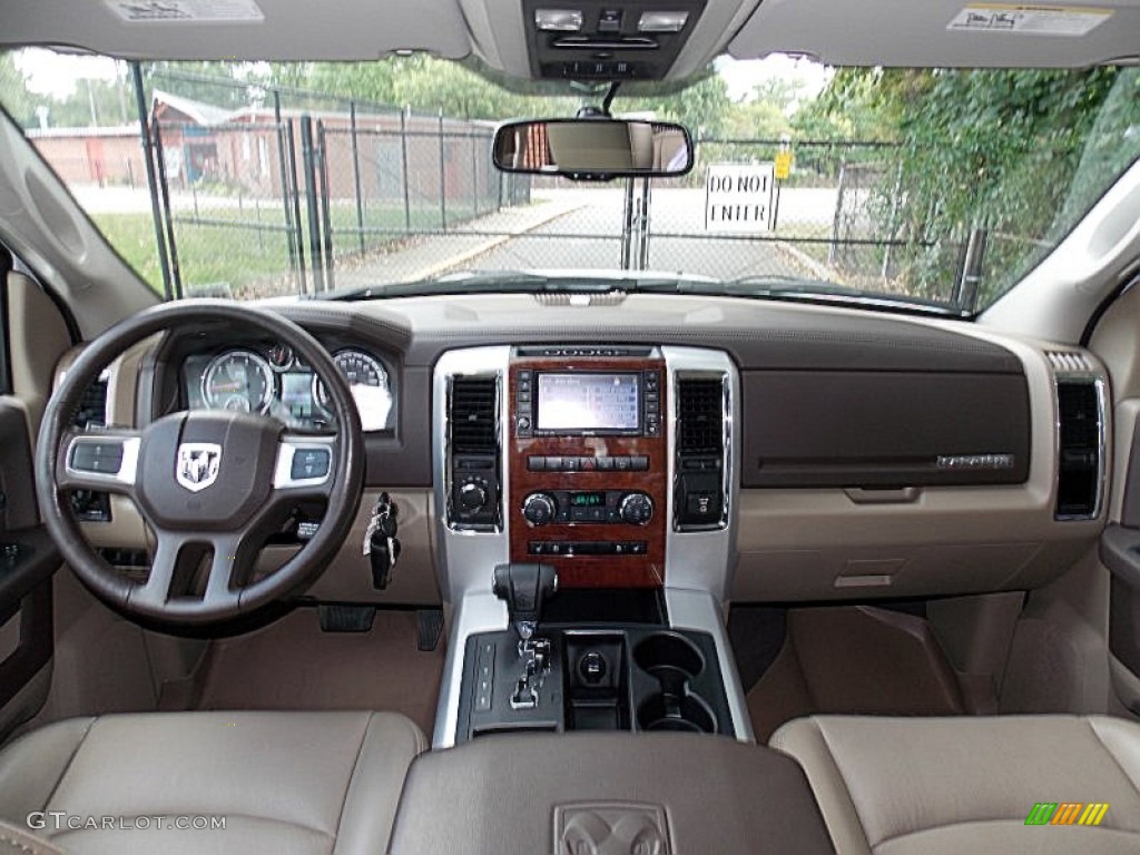 2011 Ram 1500 Laramie Quad Cab 4x4 - Bright White / Light Pebble Beige/Bark Brown photo #14