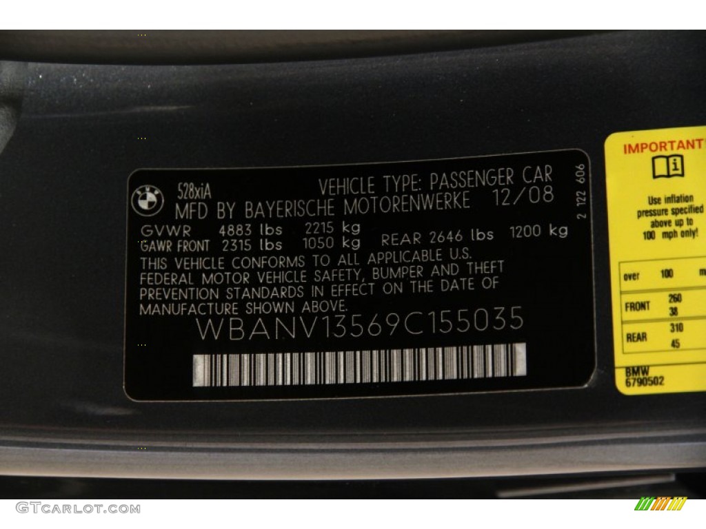 2009 5 Series 528xi Sedan - Platinum Grey Metallic / Black Dakota Leather photo #26
