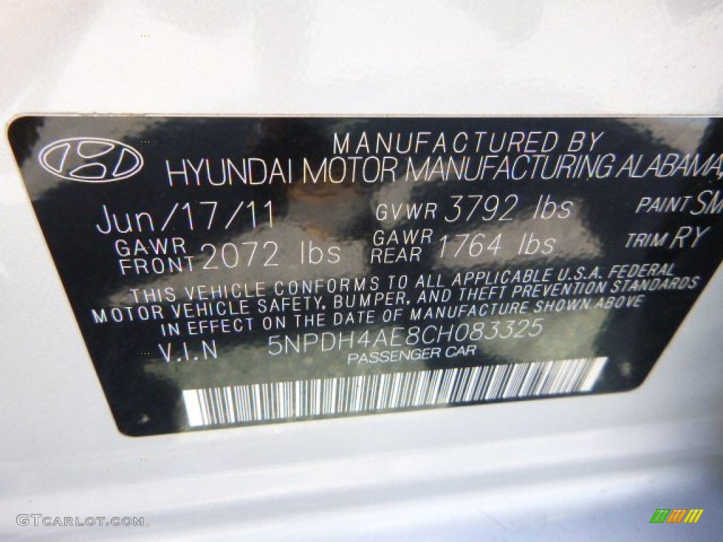 2012 Elantra Limited - Silver / Black photo #24