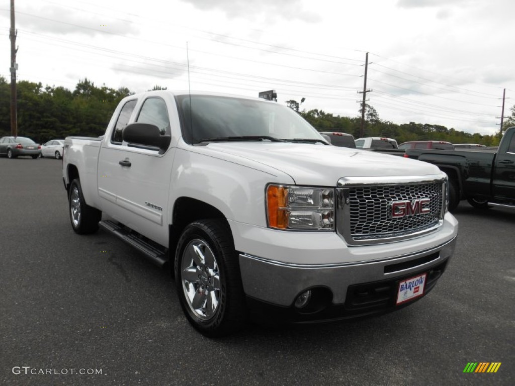 2012 Sierra 1500 SLE Extended Cab 4x4 - Summit White / Ebony photo #1
