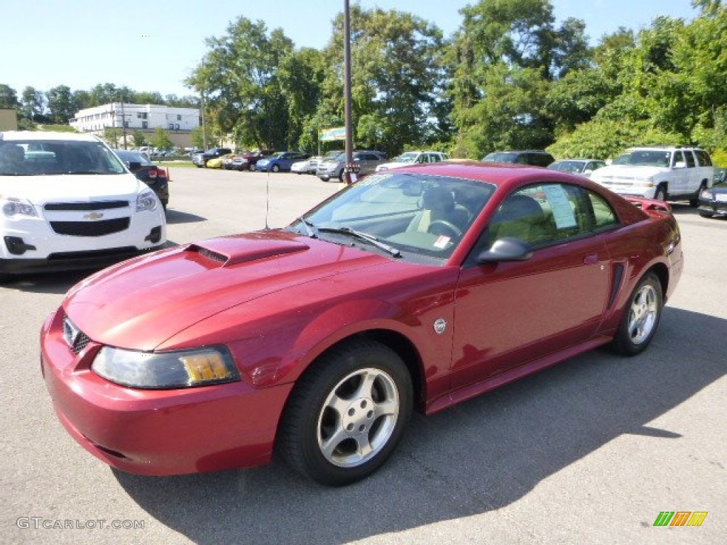 2004 Mustang V6 Coupe - 40th Anniversary Crimson Red Metallic / Medium Parchment photo #1