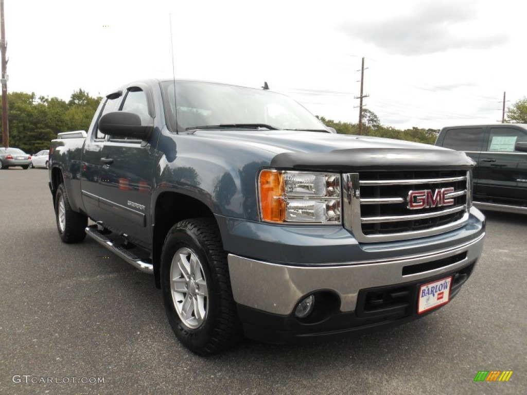 2013 Sierra 1500 SLE Extended Cab 4x4 - Stealth Gray Metallic / Ebony photo #1