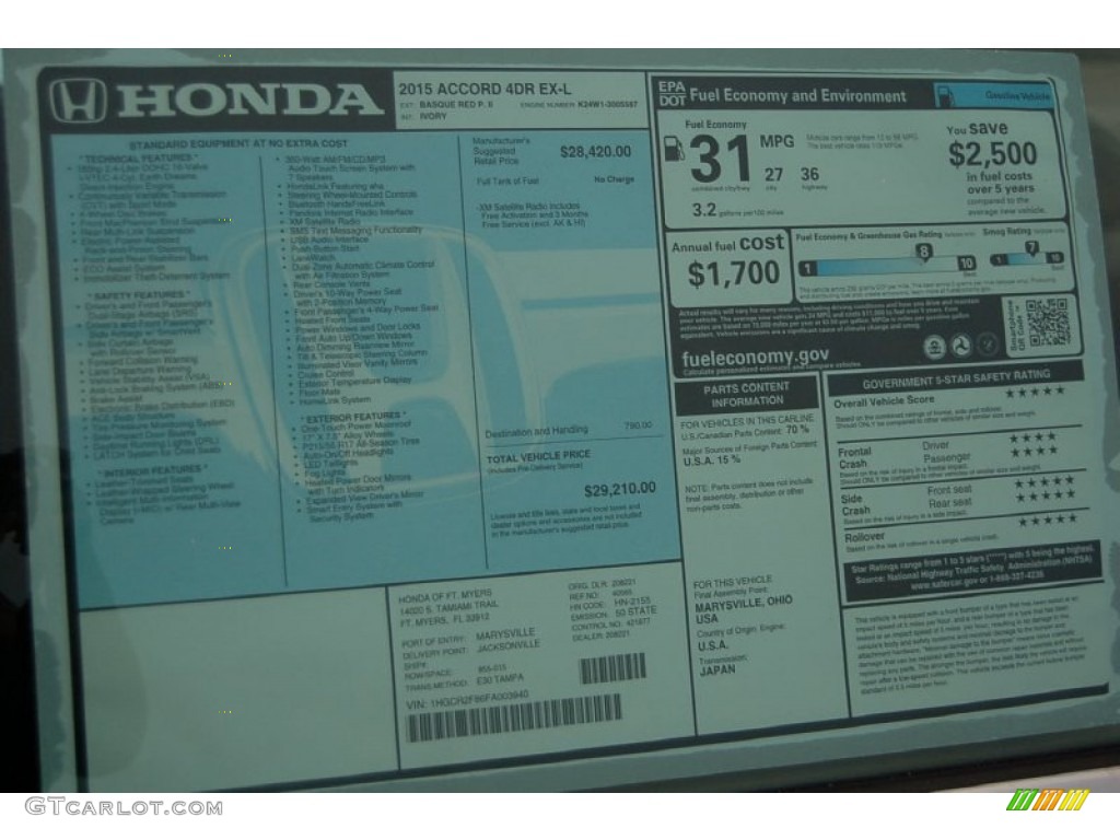 1992 Honda Accord Engine Codes